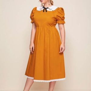 SOLD ON FB - Embroidery Mustard Shein Dress
